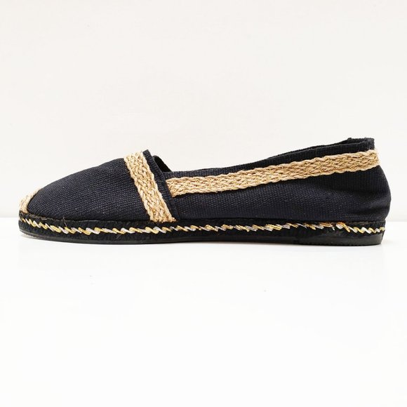 Gb Bravo Black Espadrille Canvas Flat Loafers EU37 - Picture 2 of 13